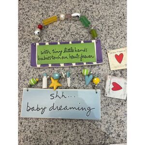 2 Sandra Magsamen Ceramic Hanging Wall Plaques Baby Gifts